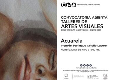 Convocatoria Talleres de Artes Visuales ¨acuarela¨ lunes de 16:00 a 19:00 hrs CMA